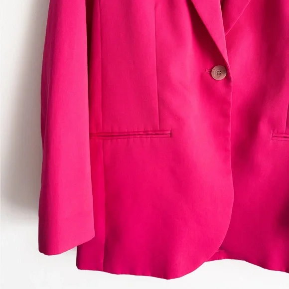 H&M Double-Breasted Structured Pink Blazer - Size Small - Picture 3 of 10